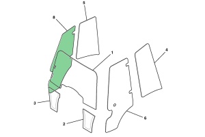 Стекло двери правое JCB 3CX/4CX (Р21) 827/80144