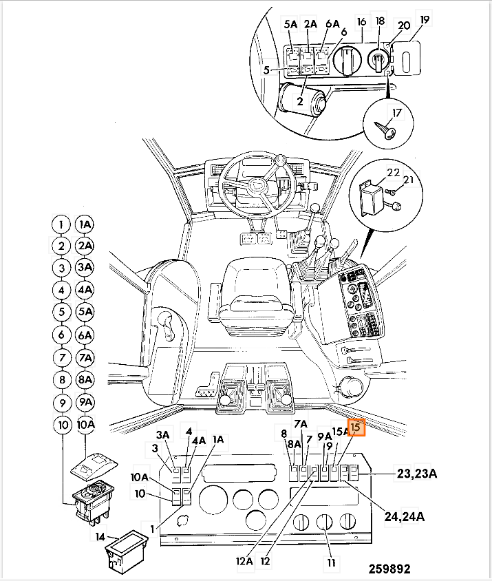 Переключатель (2 положения) JCB (Original) 701/60004