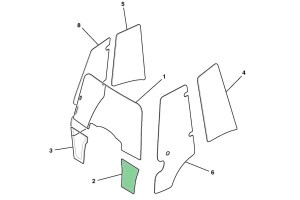 Стекло лобовое нижнее левое JCB 3CX/4CX (Р21) 333/R4242 Стекло лобовое нижнее левое JCB 3CX/4CX (Р21) 333/R4242