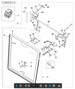 Стекло заднее верхнее TEREX (820/860/940) 6099765M91