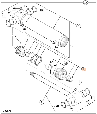 Ремкомплект гидроцилиндра JCB (OEM) 991/00155