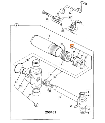 Ремкомплект гидроцилиндра JCB (OEM) 991/00152