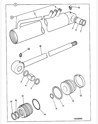Ремкомплект гидроцилиндра JCB (OEM) 991/00071P