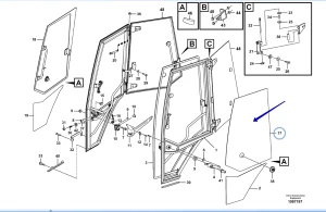Стекло двери левое верхнее Volvo (BL61/BL71 B) (2012 >) VOE15086905