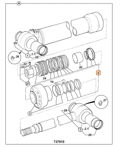 Ремкомплект гидроцилиндра подъема стрелы JCB (OEM) 903/20903